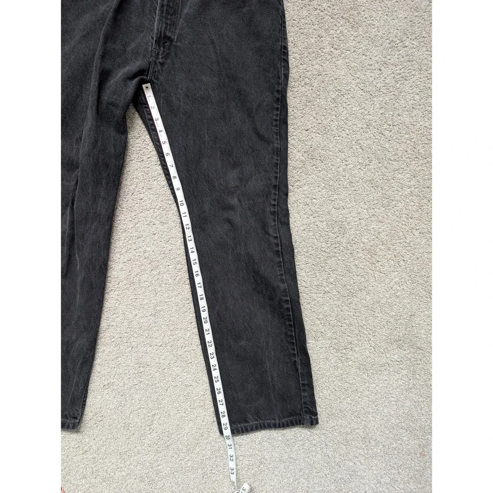 Y2K Levi's 505 Regular Jeans Men 38x30 Vintage Black Faded Straight Leg Denim